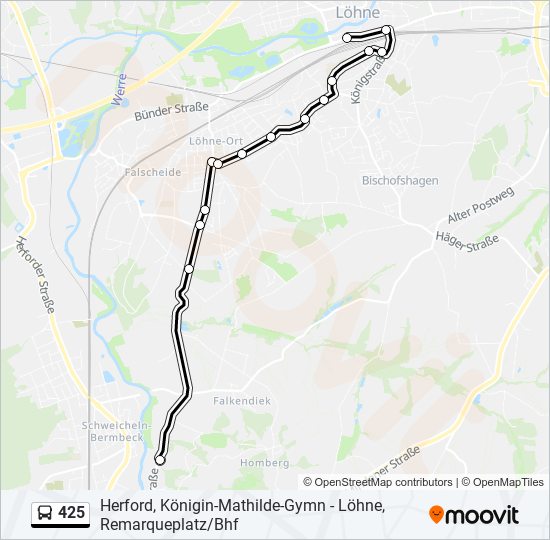 425 bus Line Map