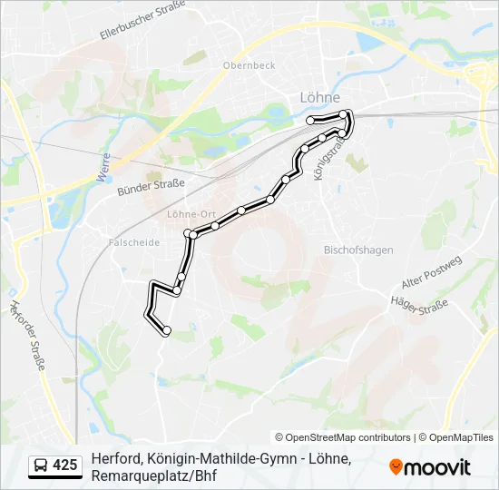 425 Bus Line Map