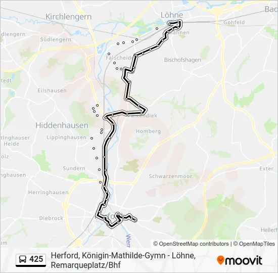 Автобус 425: карта маршрута