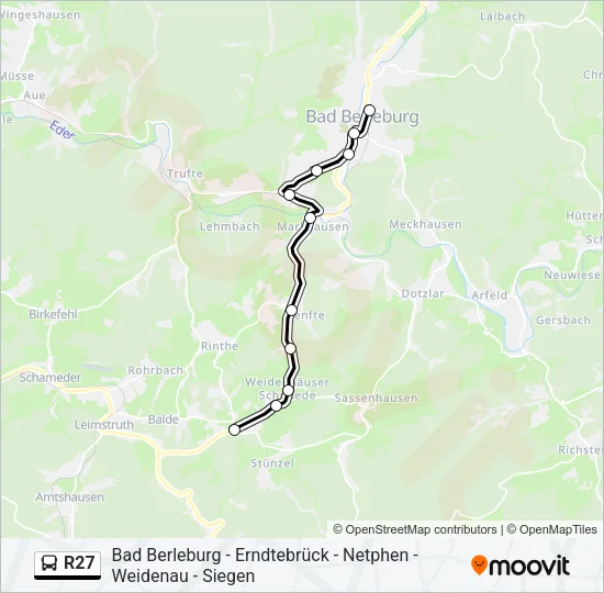 R27 Bus Line Map