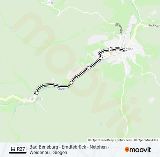 R27 bus Line Map