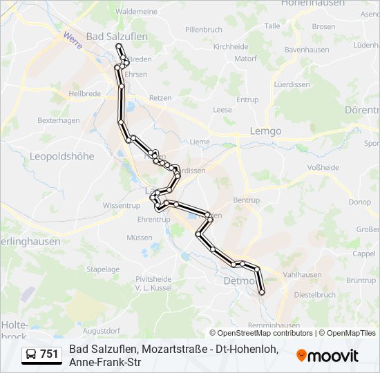 751 bus Line Map