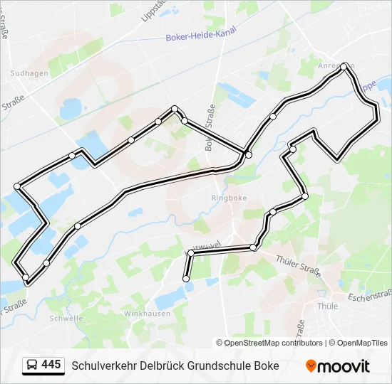 445 Bus Line Map
