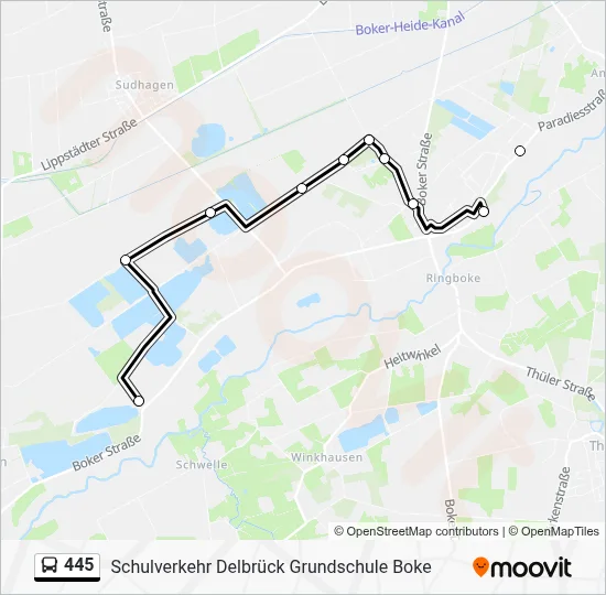 445 Bus Line Map