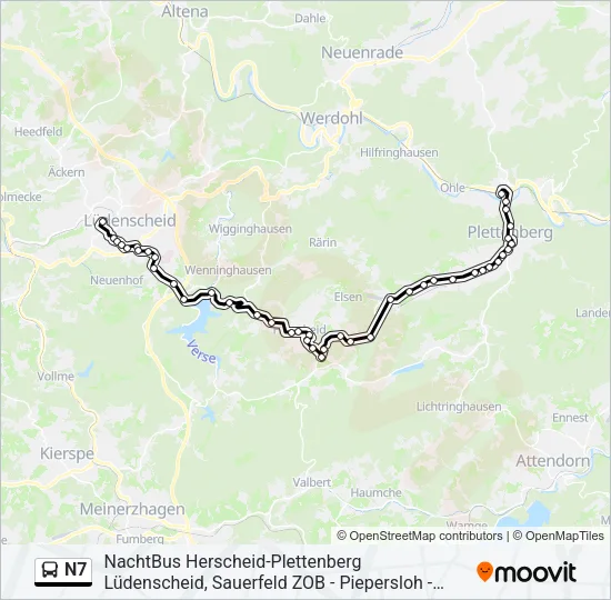 N7 Bus Line Map