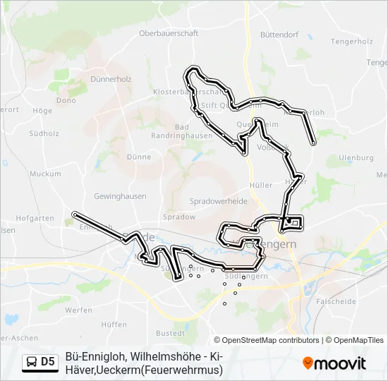 D5 Bus Line Map