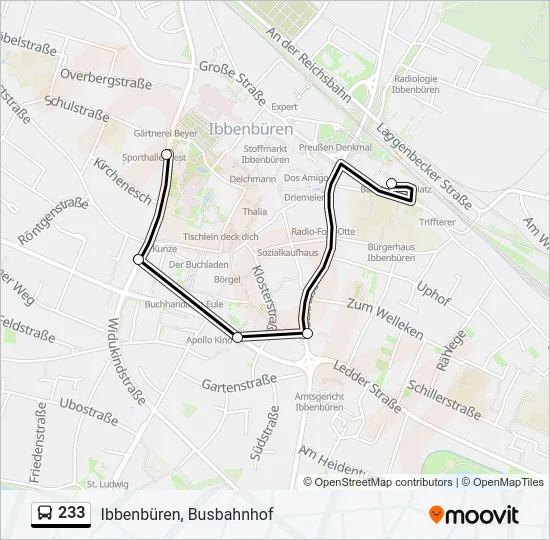 233 Bus Line Map