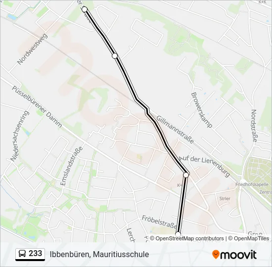 233 Bus Line Map