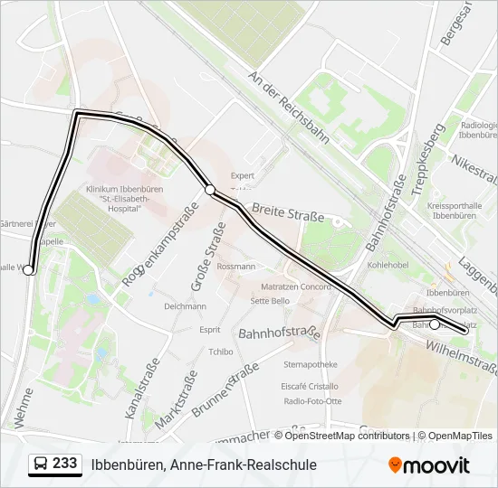 233 Bus Line Map