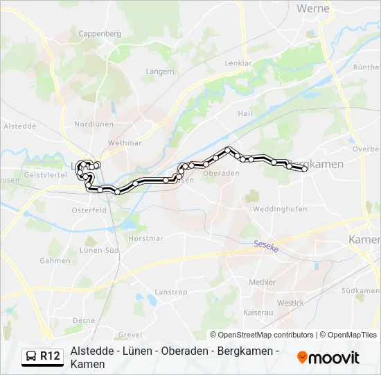 R12 Bus Line Map