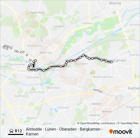 R12 Bus Line Map
