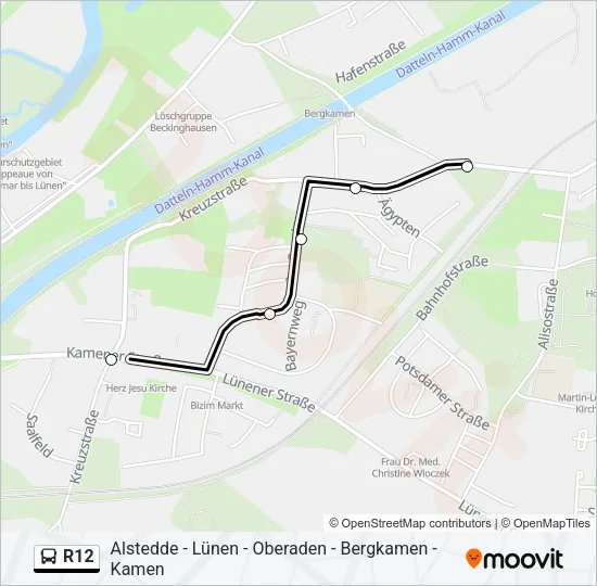 R12 Bus Line Map