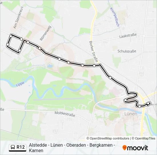 R12 Bus Line Map