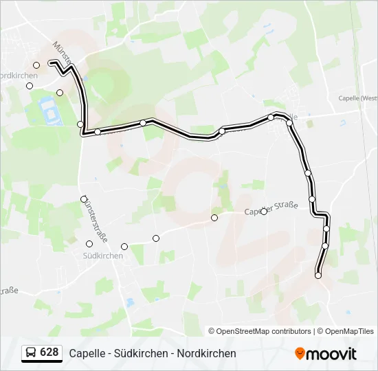628 Bus Line Map