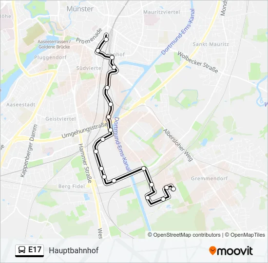 E17 Bus Line Map
