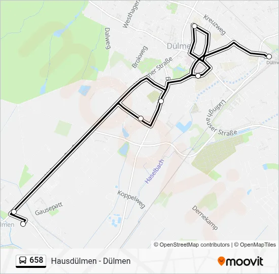 658 Bus Line Map