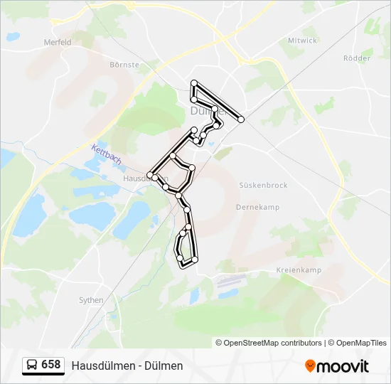 658 Bus Line Map