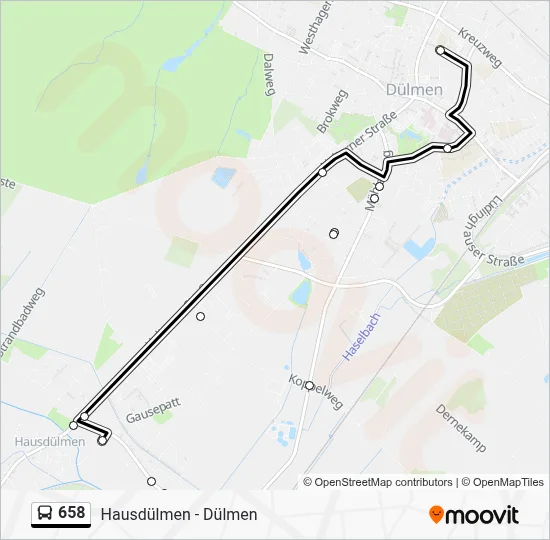 658 Bus Line Map
