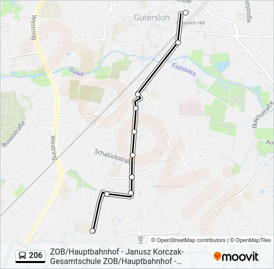 Автобус 206: карта маршрута