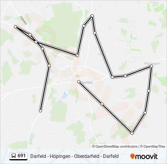 691 bus Line Map