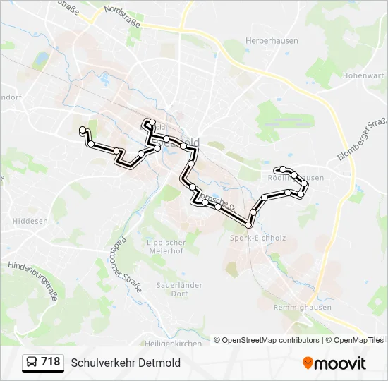 718 Bus Line Map