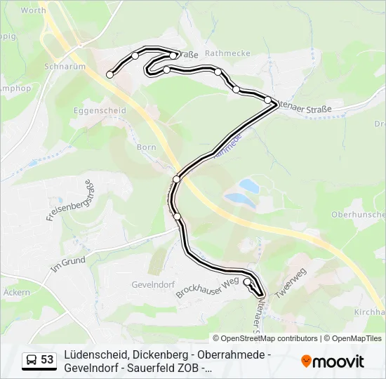 53 Bus Line Map