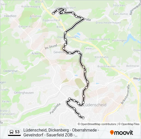 53 Bus Line Map