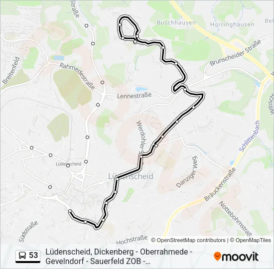 53 Bus Line Map