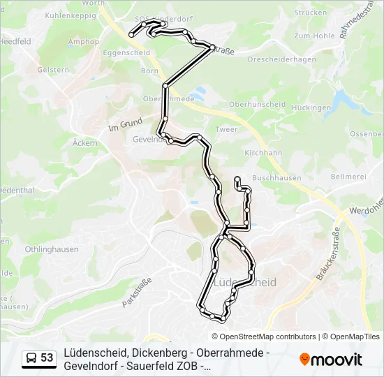 53 Bus Line Map