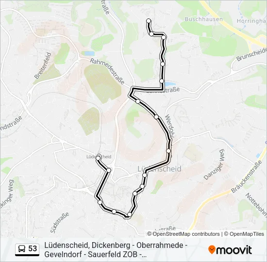 Автобус 53: карта маршрута