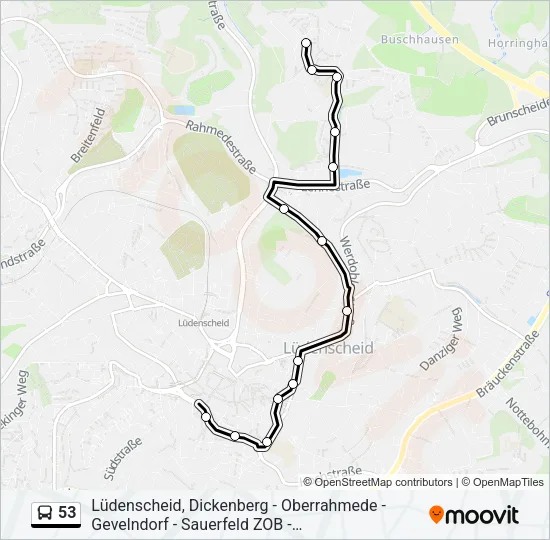 53 Bus Line Map