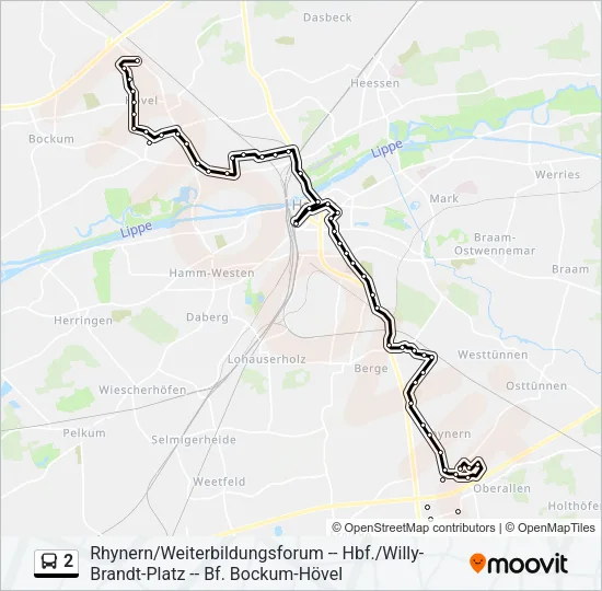 2 Bus Line Map