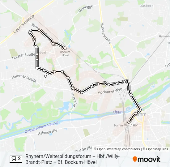 2 Bus Line Map