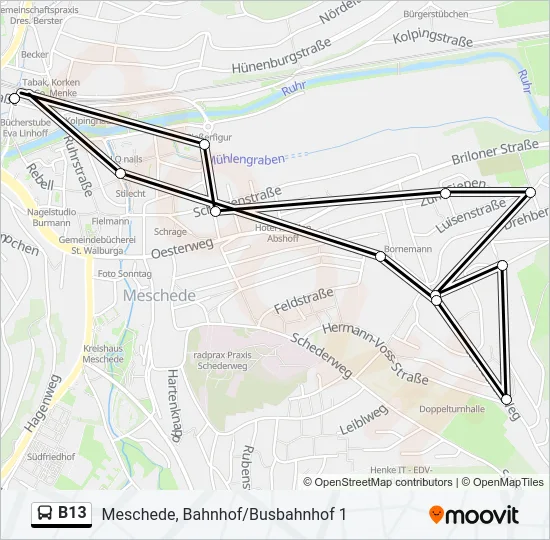 B13 Bus Line Map