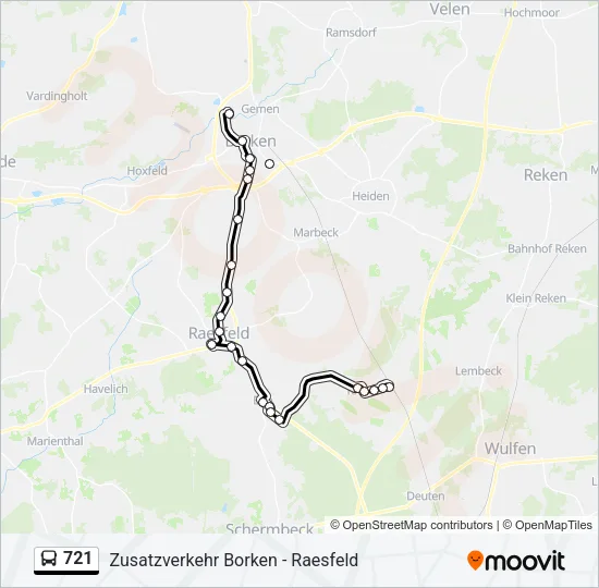721 Bus Line Map
