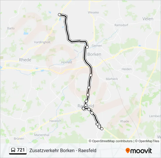 721 Bus Line Map