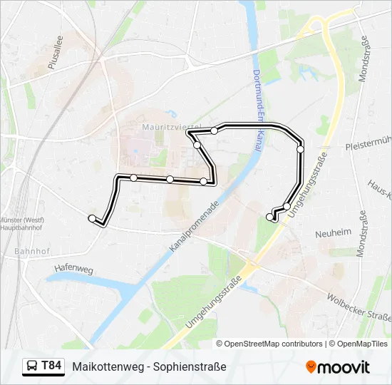T84 Bus Line Map