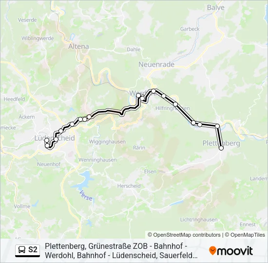 S2 Bus Line Map