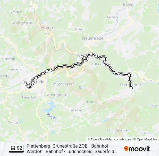 S2 Bus Line Map