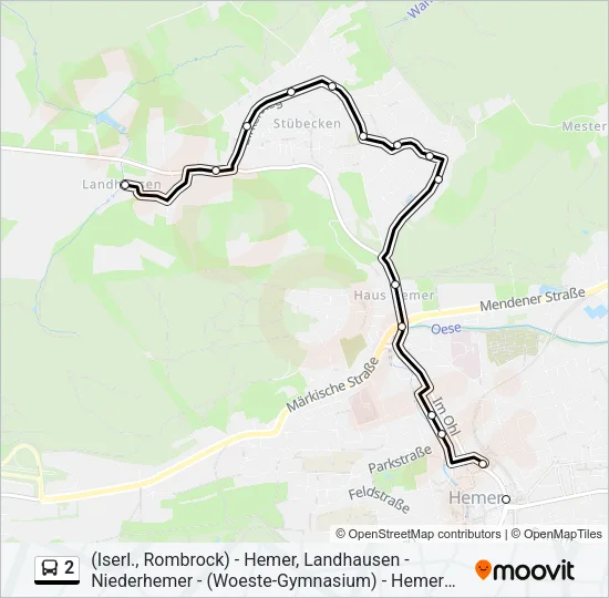2 Bus Line Map