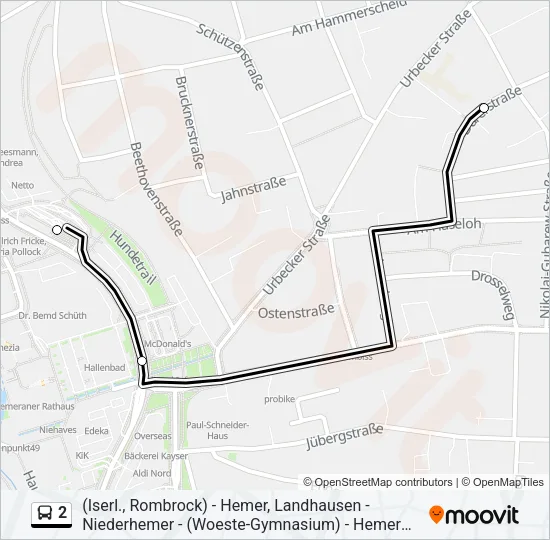 2 Bus Line Map
