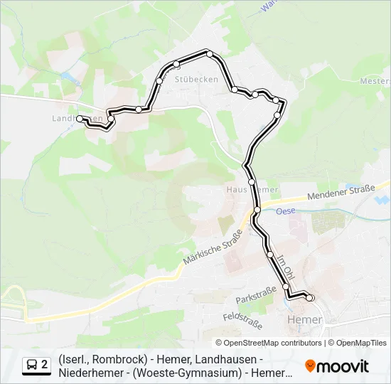 2 Bus Line Map
