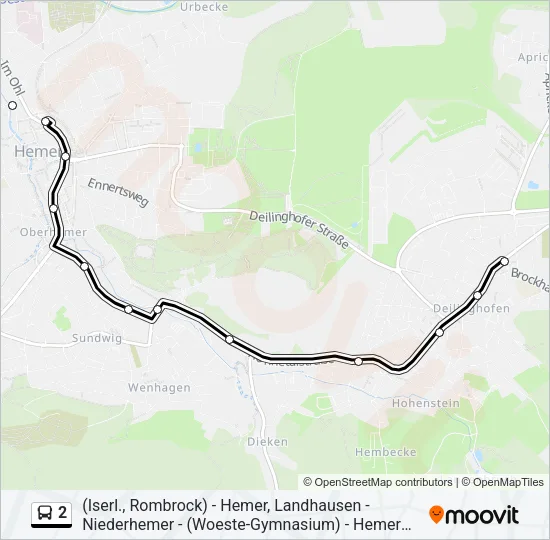 2 Bus Line Map