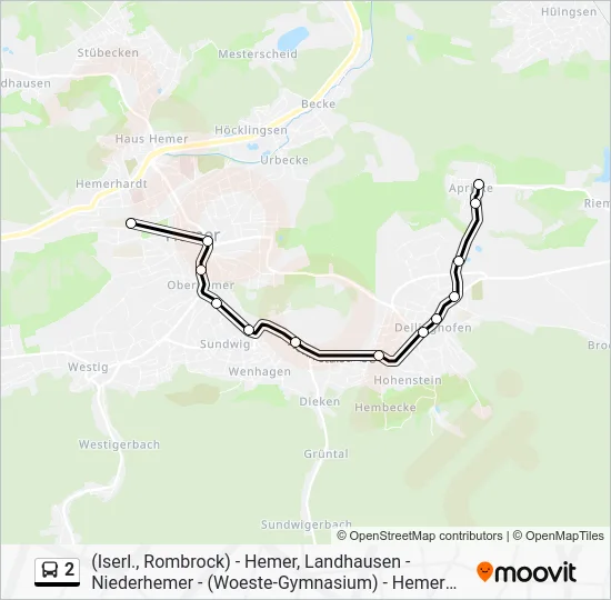Автобус 2: карта маршрута