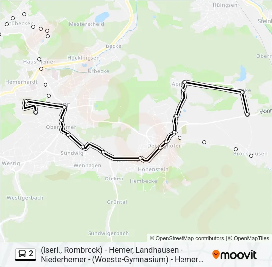 Buslinie 2 Karte