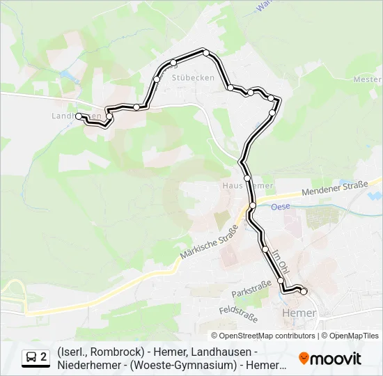 2 Bus Line Map