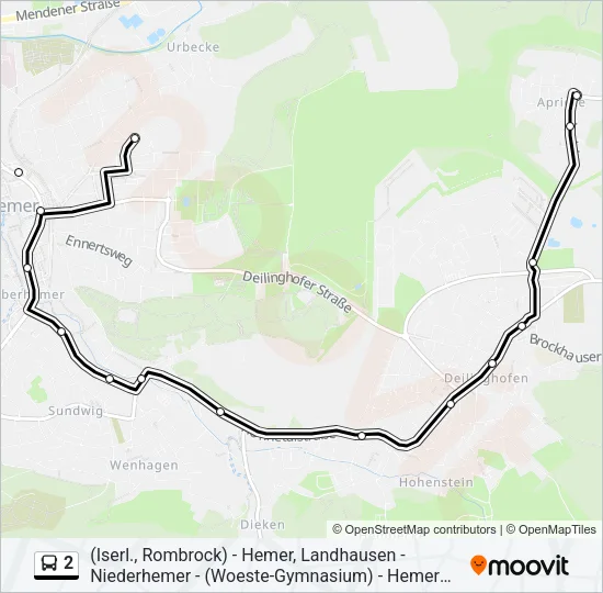 2 Bus Line Map