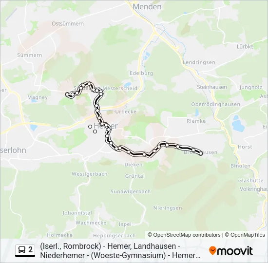2 Bus Line Map