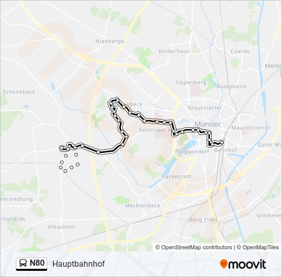 N80 bus Line Map