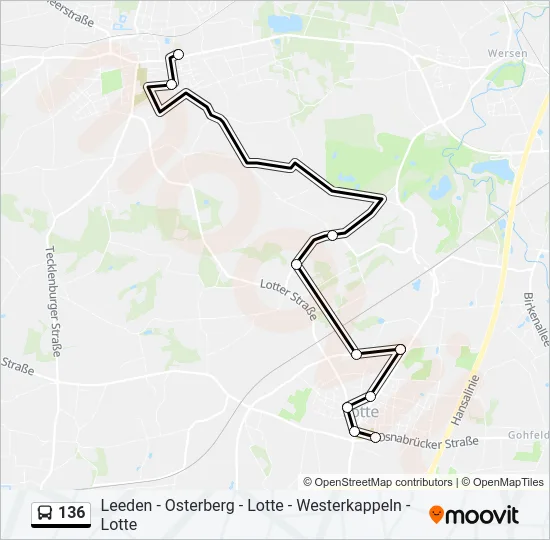 136 Bus Line Map
